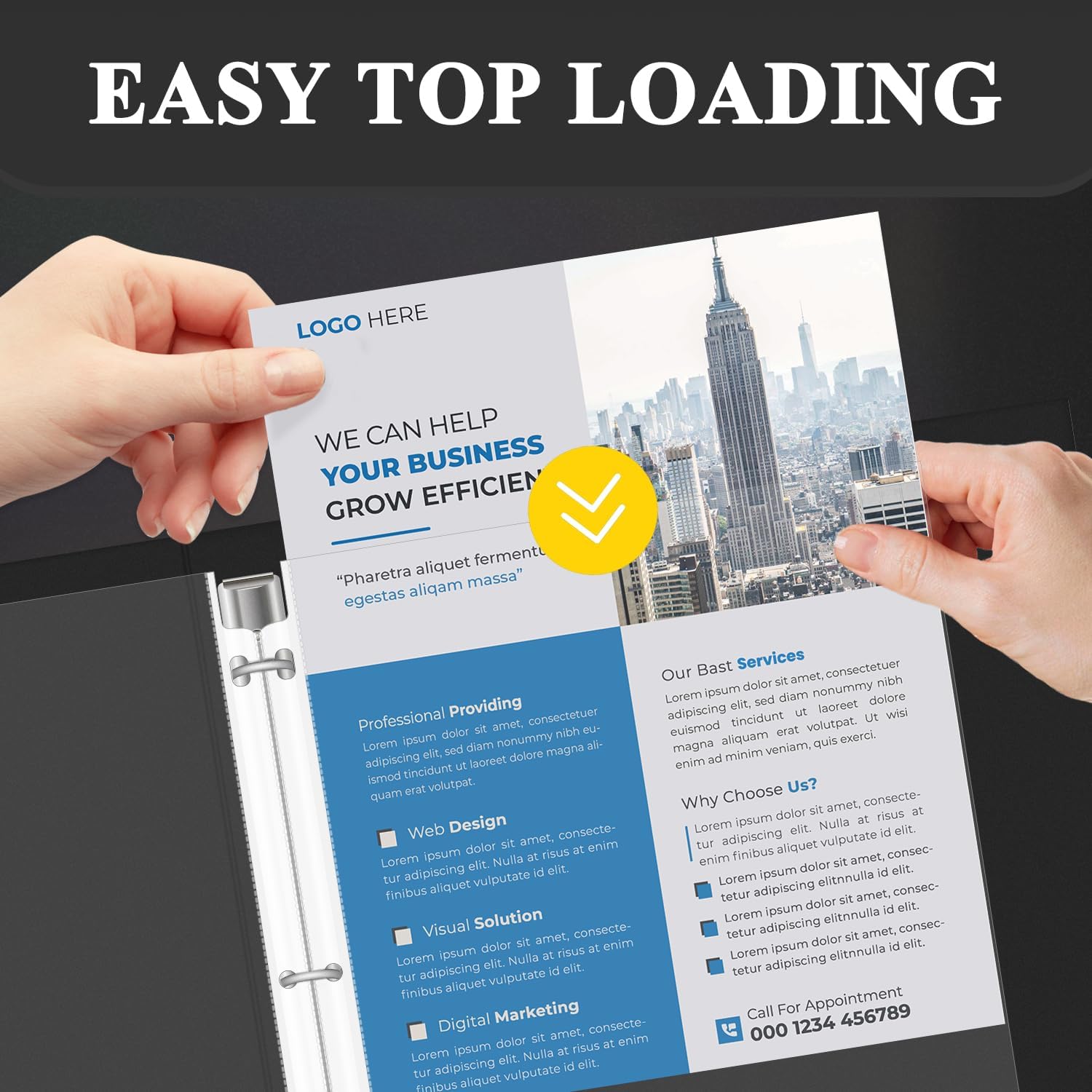 Clear Sheet Protectors for 3 Ring Binder, Plastic Sleeves for Paper 8.5x11, Heavy Duty Page Protectors for 3 Ring Binder, Top Loading Paper Protector for Documents and Photos,Letter Size.