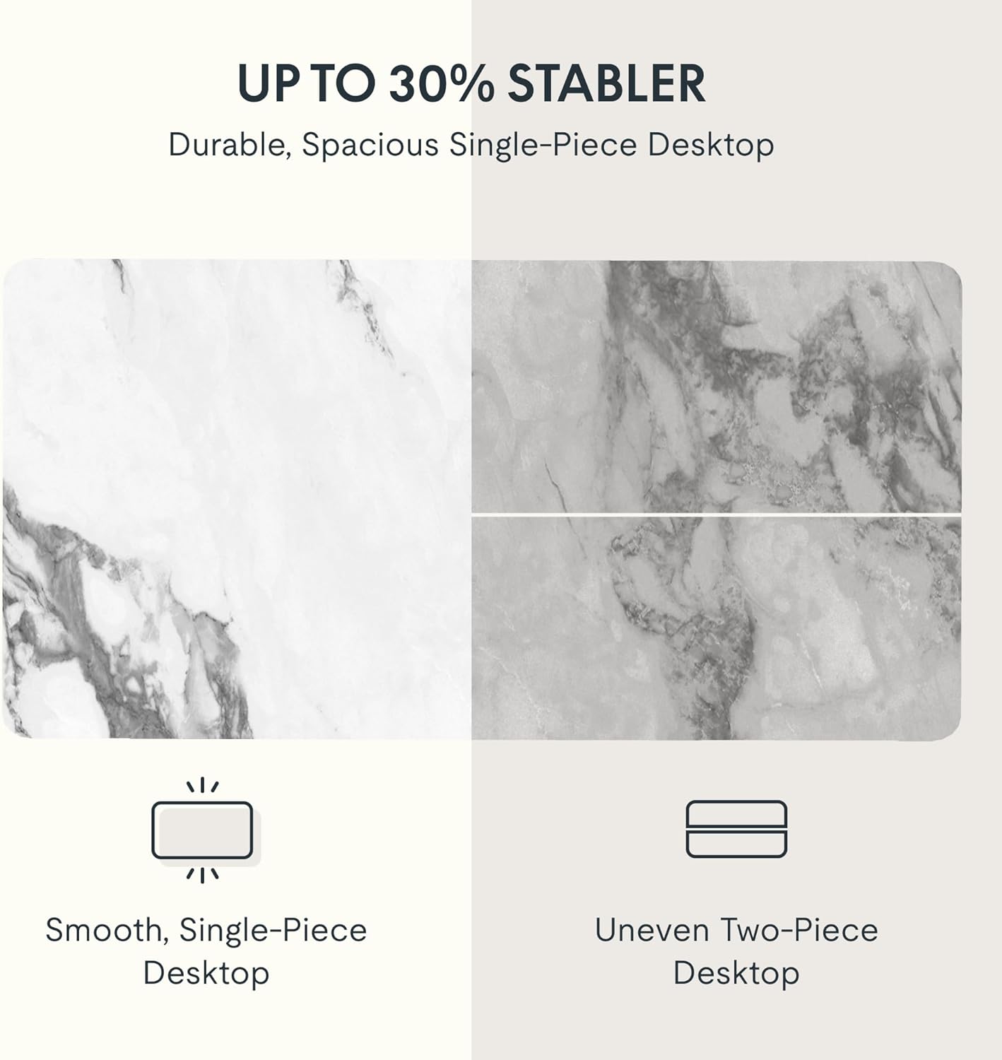 FLEXISPOT EN1 One-Piece Standing Desk 55 x 28 Inches Stand Up Desk Workstation Home Office Computer Height Adjustable Desk (White Frame + Marble Gray Top, 2 Packages)