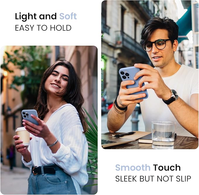 FireNova Designed for iPhone 15 Pro Max Case, Silicone Upgraded [Camera Protection] Phone Case with [2 Screen Protectors], Soft Anti-Scratch Microfiber Lining Inside, 6.7 inch, Light Blue