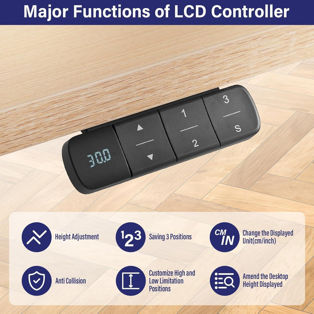 TOPSKY Dual Motor Electric Adjustable Standing for up to 70.8”x31.5” Table Tops, 225 lbs Weight Capacity, Computer Desk for Home and Office (Grey Frame only)