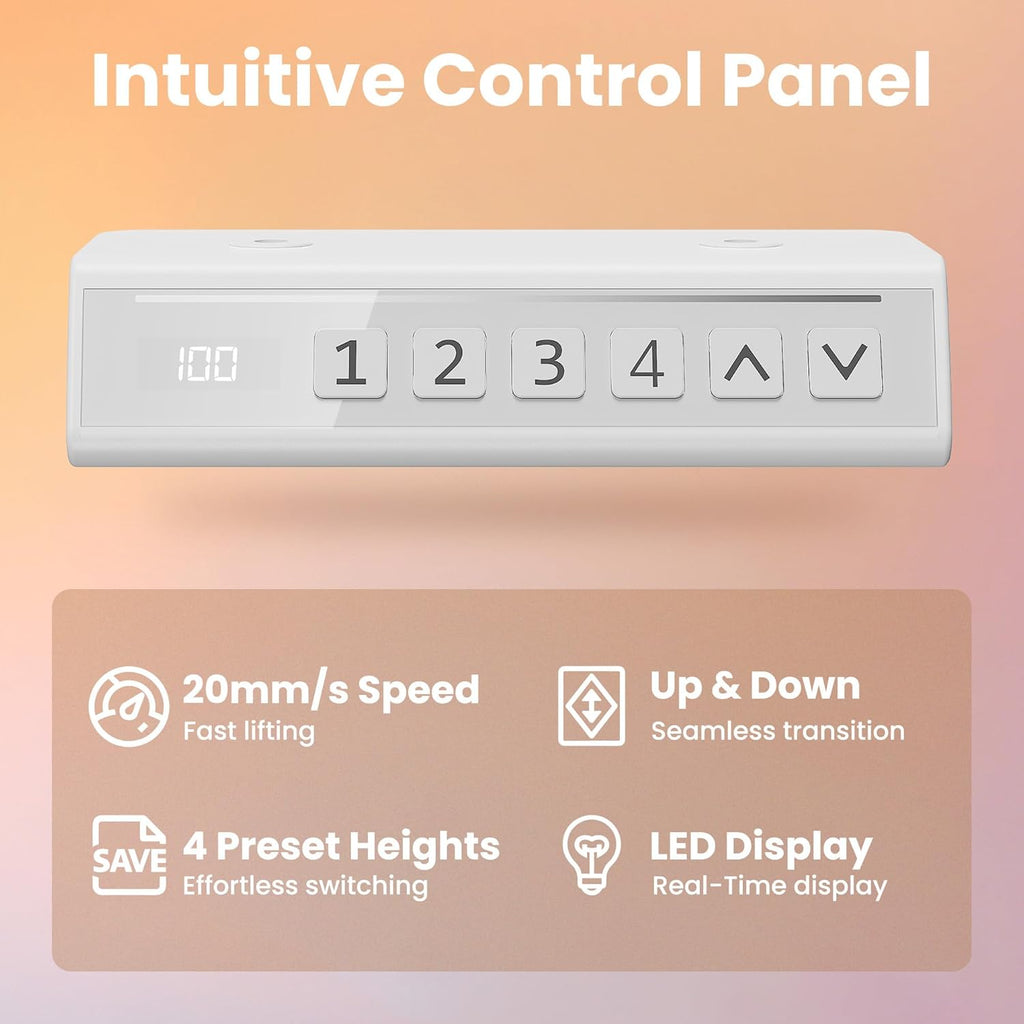 HUANUO 55 x 28 inch Electric Standing Desk Adjustable Height, 4 Memory Height Settings, Sit Stand Up Desk for Home Office & Computer Workstation, White