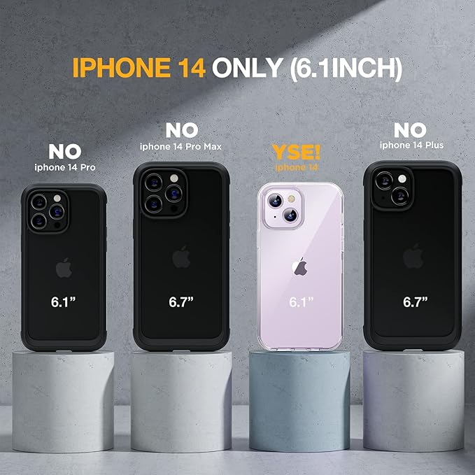 Miracase Class Series for iPhone 14 Case 6.1 inch, [Built-in Tempered Glass Screen Protector] [Bubble Free] Full-Body Protective Bumper Phone Case with Camera Lens Protector, Clear