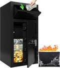 KAER Depository Drop Safe Box - Heavy Duty 4.0 Cu Ft Money Safe with Drop Slot Digital Combination Anti-Fishing Deposit Safes for Business/Home/Office Cash Slips Expense