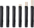 Henoyso 6 Pcs Black Poster Tube Bulk Extendable Blueprint Holder Expand from 24.5 to 40 Inch Portable Folder Organizer with Shoulder Straps and Lids for Maps, Documents, Drawings, Artworks, Scrolls