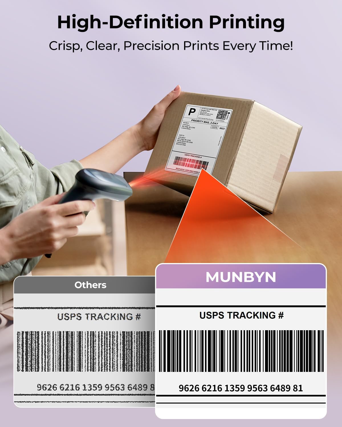MUNBYN Bluetooth Thermal Label Printer, 130B Wireless 4x6 Shipping Label Printer for Shipping Packages Small Business Office or Home, Compatible with iPhone Android iPad Windows macOS Chrome Etsy eBay