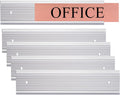 SINYUDUN 5 Pack Aluminum Wall or Door Name Plate Holder, Wall Mount Office Door Sign Holder with Double Sided Tape, for Business Department, Meeting Room, Room Number (Silver, 2" x 8")