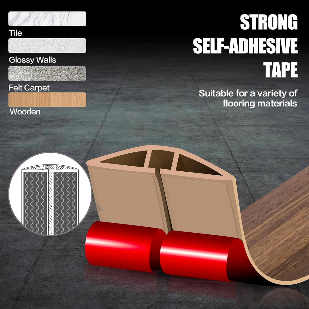 Floor Cord Cover Cable Cavity Self Adhesive Cord Hider Floor 3.3FT Floor Cable Management Power Cord Protector Floor Electric Cord Covers for Offices, Gym, Exhibitions (Misty Brown Wood, 1.18" x 3.3')