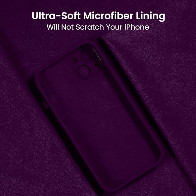 FireNova Designed for iPhone 13 Case, Silicone Upgraded [Camera Protection] Phone Case with [2 Screen Protectors], Soft Anti-Scratch Microfiber Lining Inside, 6.1 inch, Wine Red