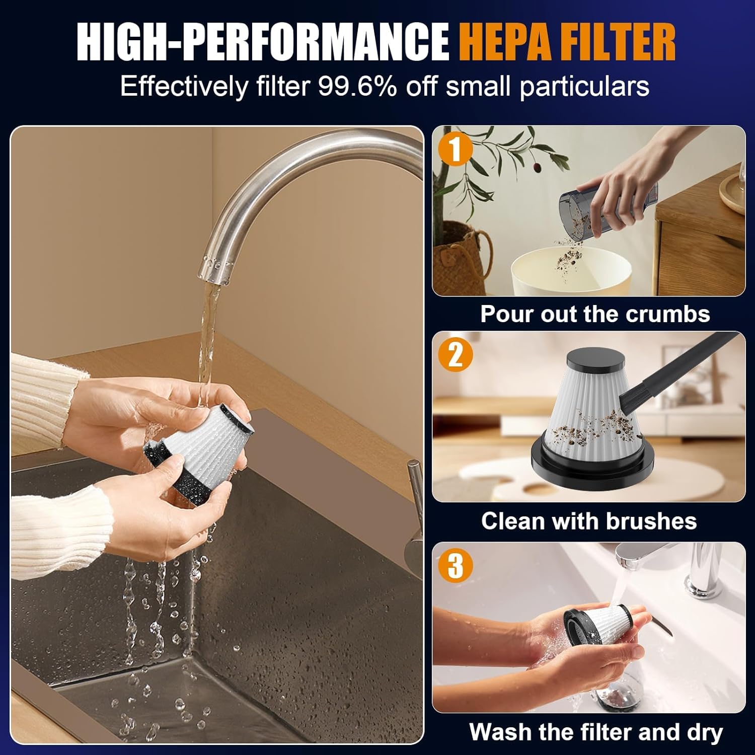 7000Pa Mini Vacuum Cleaner: Handheld Vacuum & Electronics Duster & Hand Pump Cordless Keyboard Vac 3-Gear Compressed Air Blower for Computer Sewing Machine Laptop Car Home Office