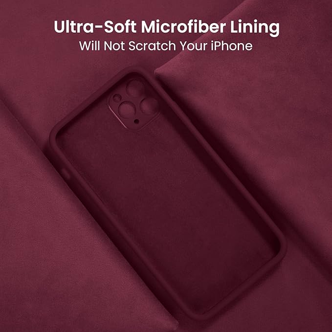 FireNova Designed for iPhone 13 Pro Max Case, Silicone [Camera Protection] Phone Case with [2 Screen Protectors], Soft Anti-Scratch Microfiber Lining Inside, 6.7 inch, Plum