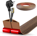 Floor Cord Cover Cable Cavity Self Adhesive Cord Hider Floor 10FT Floor Cable Management Power Cord Protector Floor Electric Cord Covers for Offices, Gym, Exhibitions (Misty Brown Wood, 1.97" x 10')