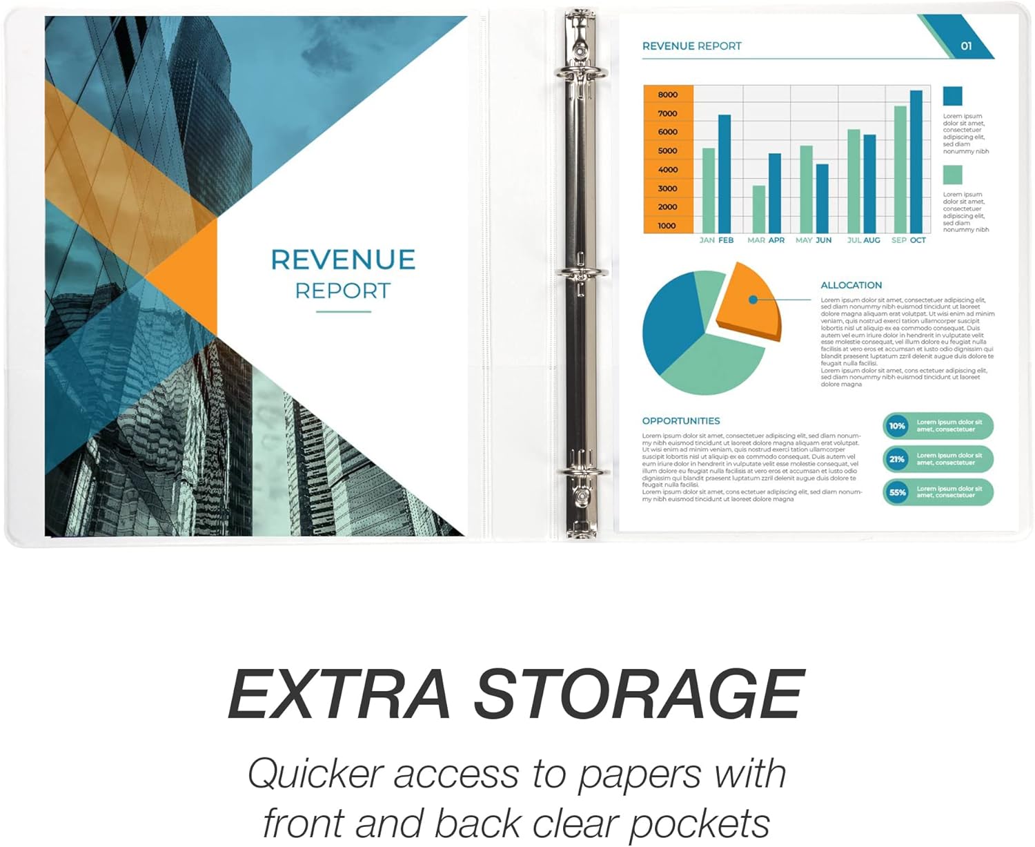 Samsill 1 Inch 3 Ring Binder, Made in USA, Economy Round Ring, Clear View Cover, 200 Sheet Capacity - for School, Home, Office - Pearl White