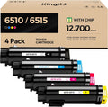 6510 6515 Toner Cartridge Set 4-Pack High-Yield 106R03480 106R03477 106R03478 106R03479 Replacement for Xerox Phaser 6510N 6510DN 6510DNM 6510DNI WorkCentre 6515N 6515DN 6515DNM 6515DNI Printer Ink