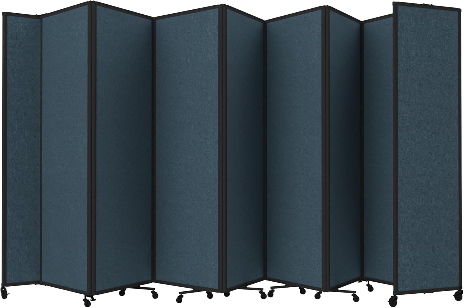 Versare Room Divider 360 Portable Wall Partition | Folding Panels | Large Freestanding Divider | Locking Wheels | Temporary Room Separator