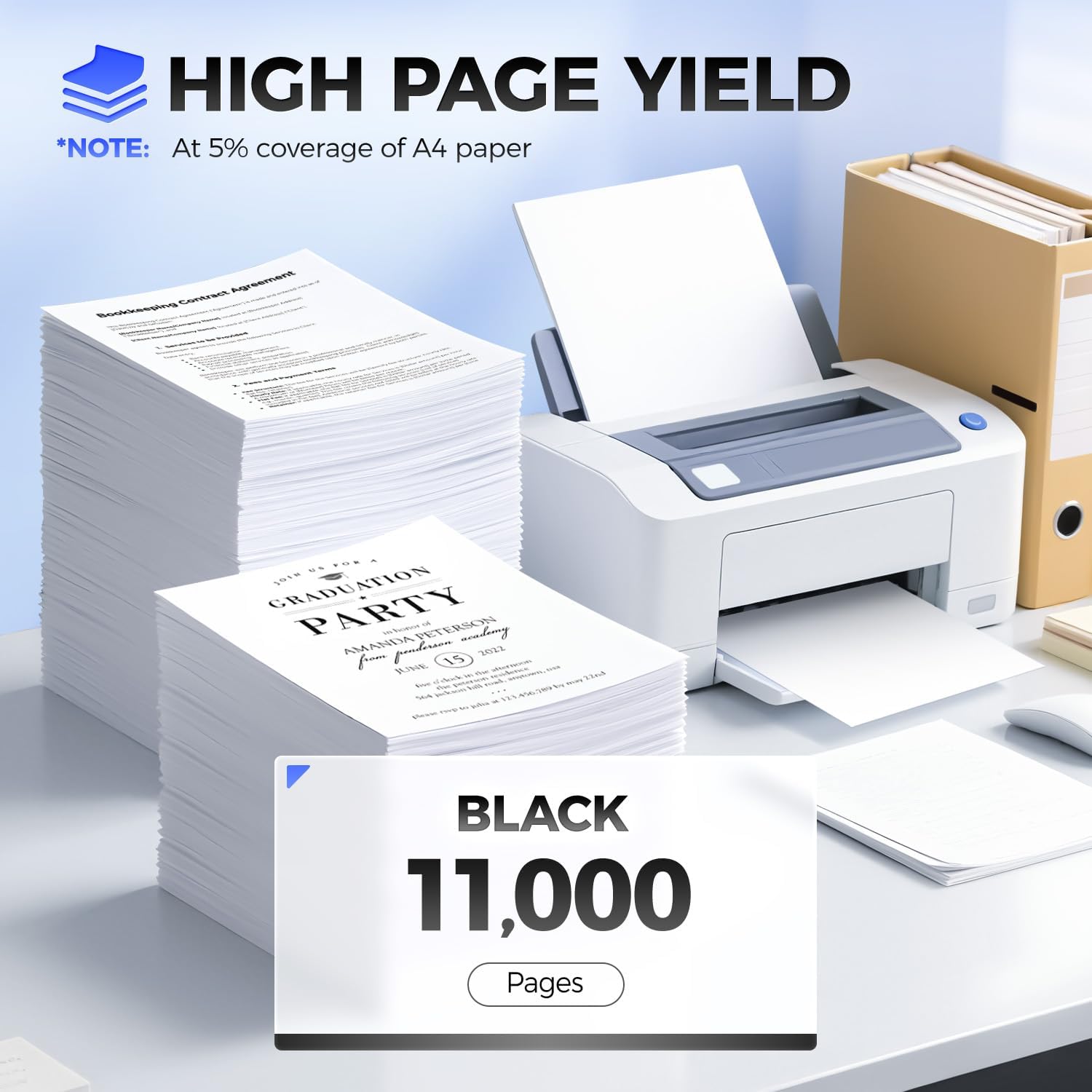 53B1000 Black Toner Cartridge with chip 1-Pack High Yield Replacement for Lexmark 53B1000 53B1H00 Toner Compatible with Lexmark MS817dn MS817n MS818dn MS818n MX717de MX718de Laser Printer Ink Copier