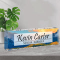 Name Plate for Desk Personalized, Acrylic Desk Decorations, Employee Appreciation Gifts, Custom Office Gifts for Coworkers, Boss, Teacher, Nurse (Landscape 02)