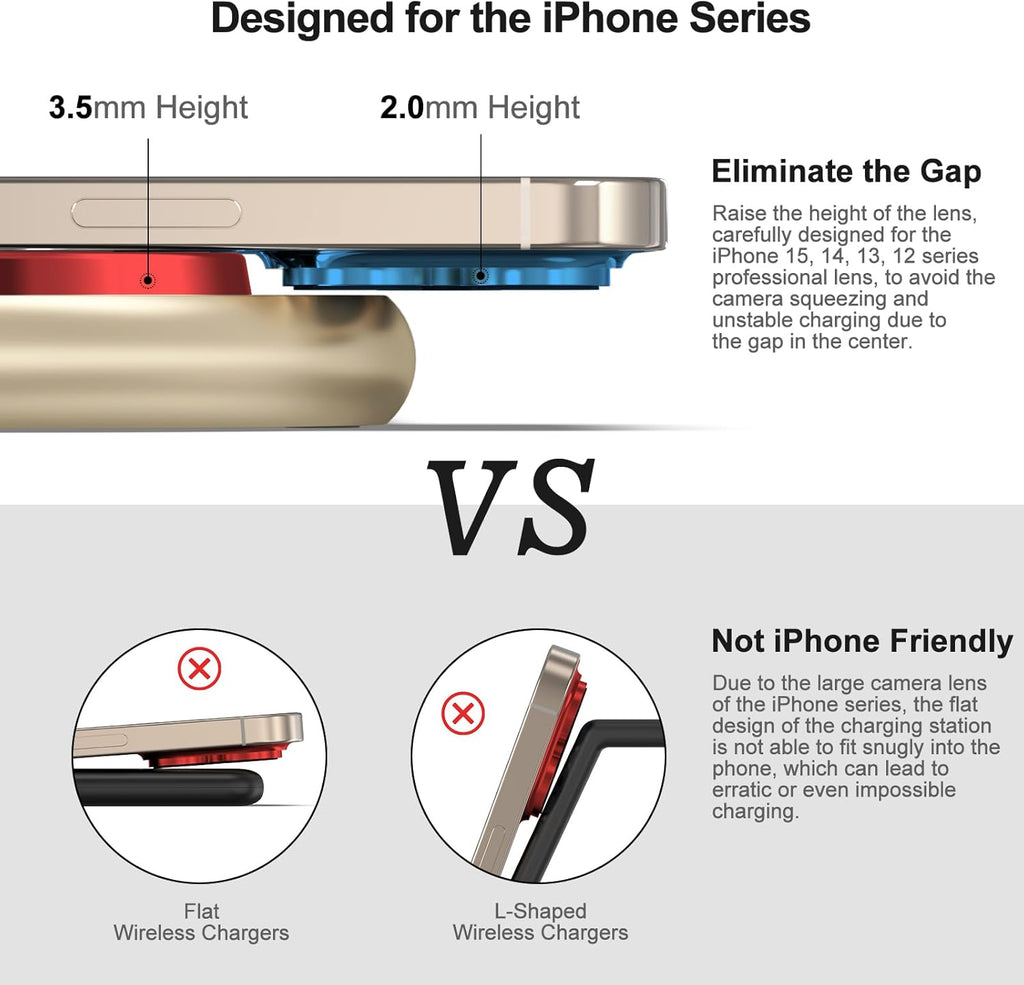 Magnetic Charging Station, 3 in 1 Faster Mag-Safe Wireless Charger Stand, Wireless Charging Pad for Apple Devices, iPhone 16/15/14/13/12 Series, iWatch Series, AirPods (Golden)