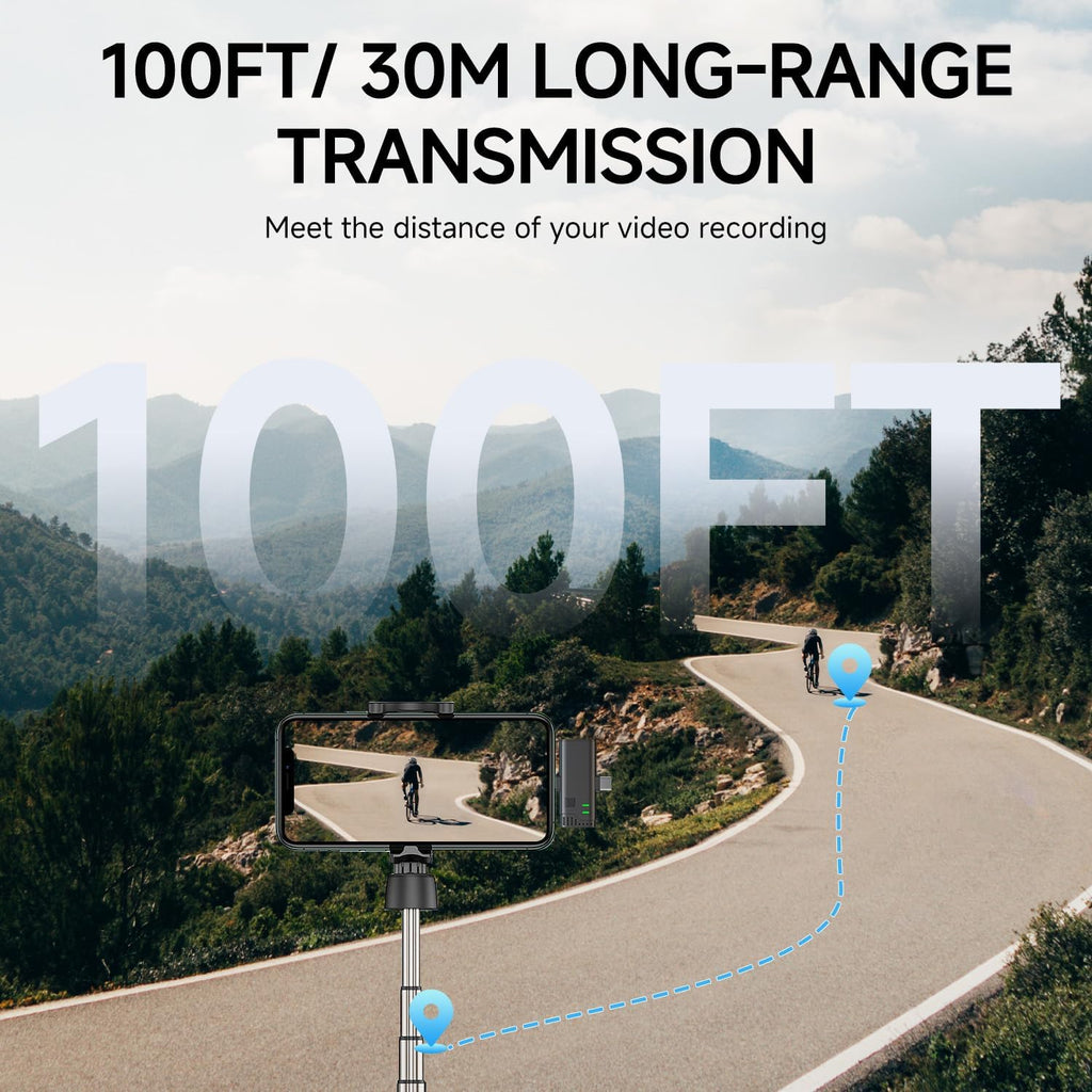 2 in 1 Professional Wireless Lavalier Microphone for iPhone iPad Android with Charging Case Noise Cancellation Plug-Play Clip on Lapel Mic for YouTube, Recording, Facebook Live Streaming