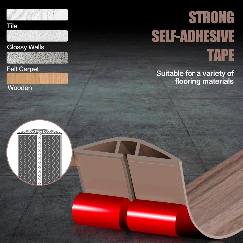 Floor Cord Cover Self Adhesive Cord Hider,3.3FT Cable Management, Extension Strip Protector for Wires, Prevent Cable Trips for Offices, Gyms, Exhibitions Cavity:0.39"(W) x 0.27"(H) Wood Walnut