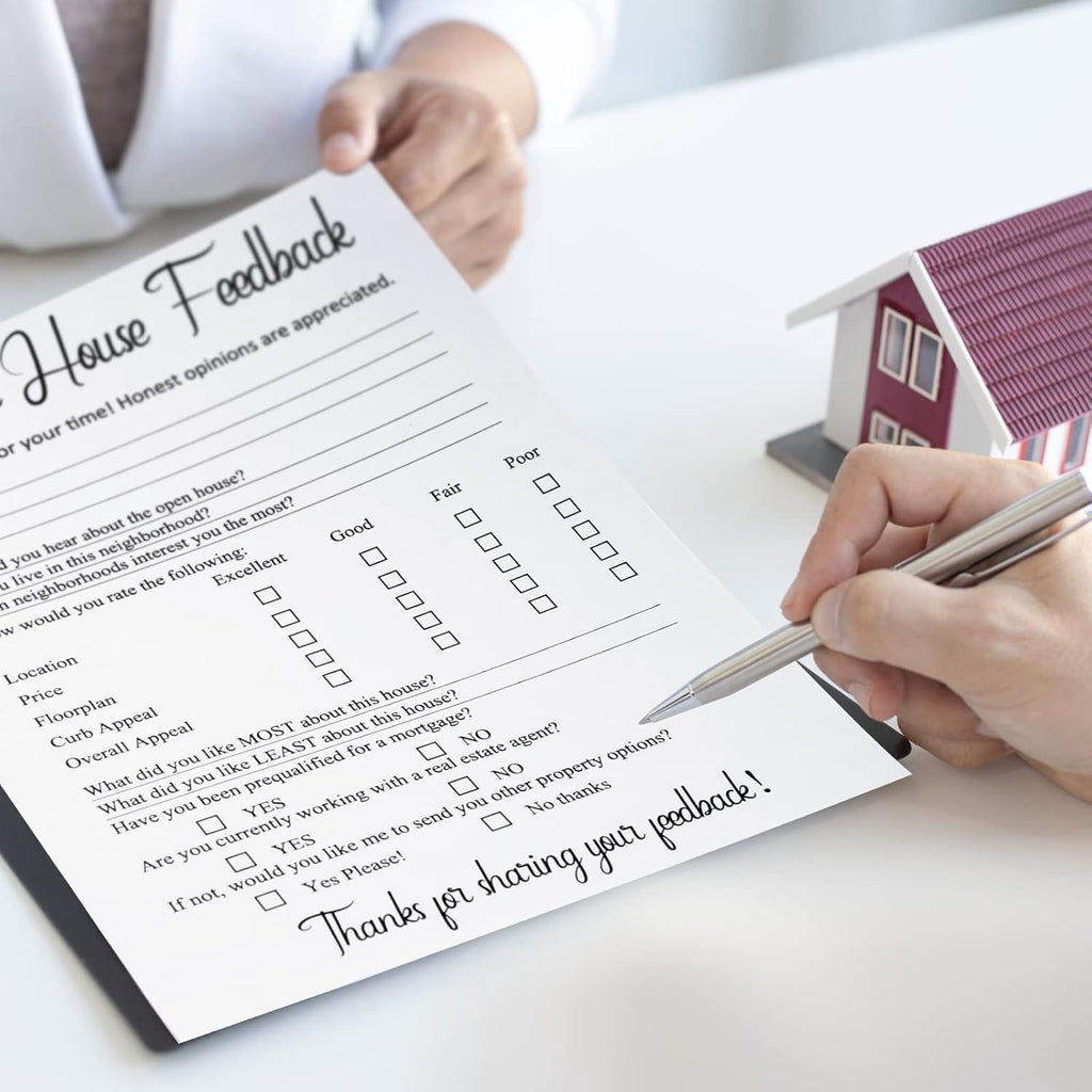 Marspark 150 Piece Real Estate Signs - Open House Supplies, Feedback Notepad, Questionnaire, Form for Agents & Brokers