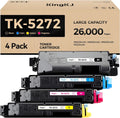 TK-5272 TK5272 Toner Cartridge 4-Pack High Yield Replacement for Kyocera TK-5272K TK-5272C TK-5272M TK-5272Y Compatible with ECOSYS M6235cidn M6630cidn M6635cidn P6230cdn Laser Printer Ink Black Color