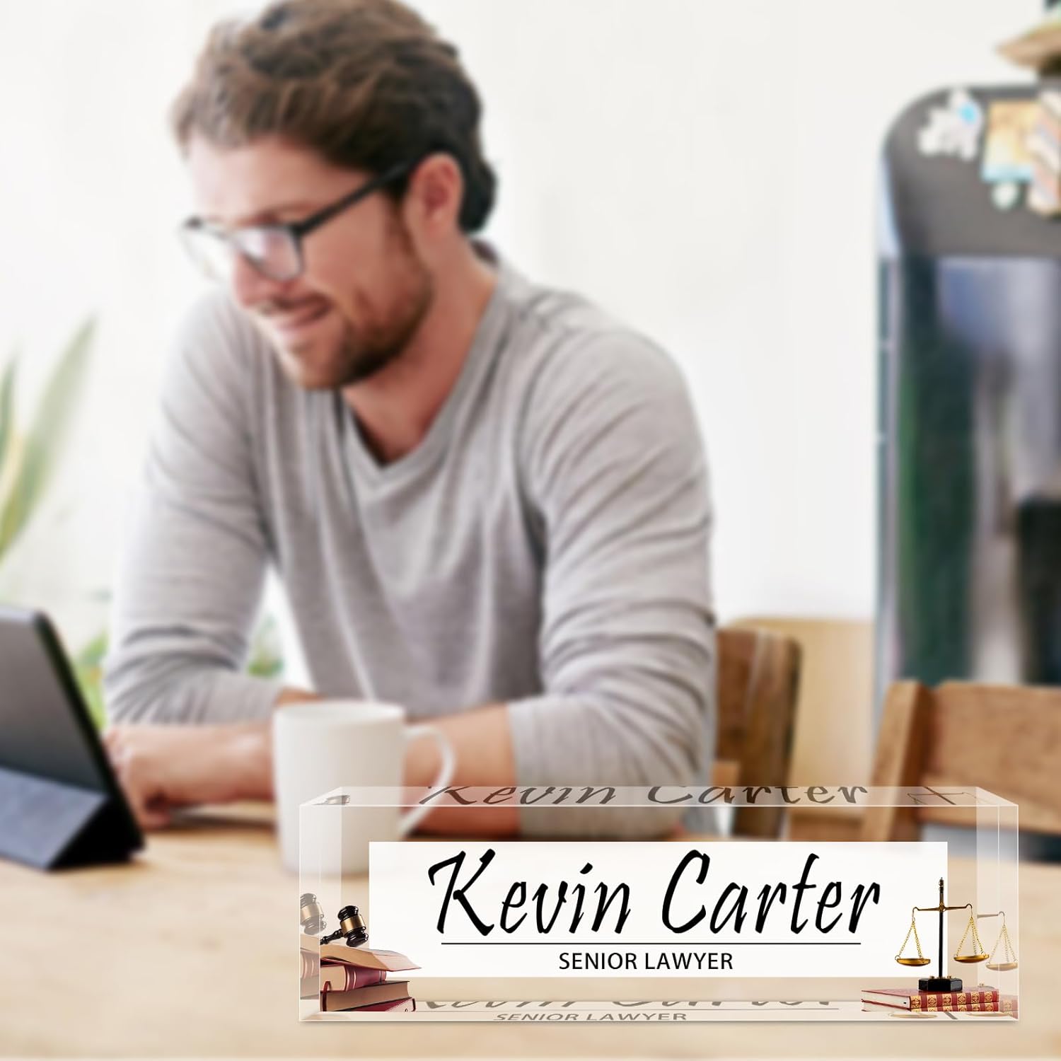 Name Plate for Desk Personalized, Acrylic Desk Decorations, Employee Appreciation Gifts, Custom Office Gifts for Coworkers, Boss, Teacher, Nurse (Lawyer)