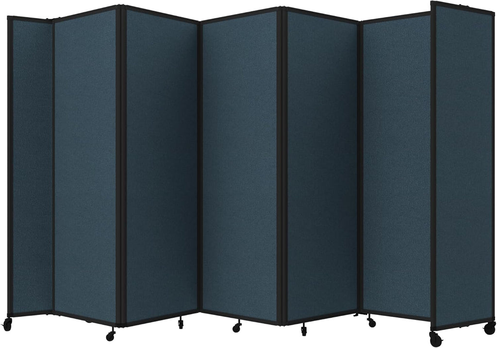 Versare Room Divider 360 Portable Wall Partition | Folding Panels | Large Freestanding Divider | Locking Wheels | Temporary Room Separator