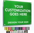 Custom Metal & Aluminum Outdoor Business Signs - White (Green, 18x12 In)