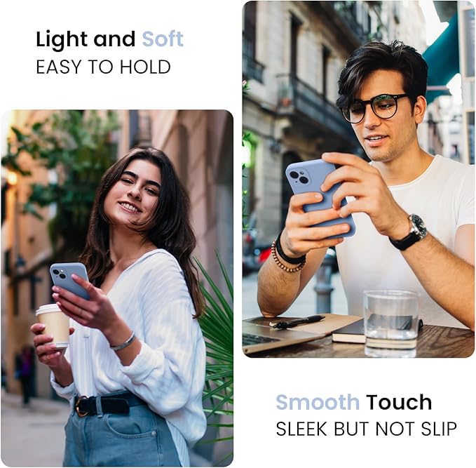 FireNova Designed for iPhone 13 Case, Silicone Upgraded [Camera Protection] Phone Case with [2 Screen Protectors], Soft Anti-Scratch Microfiber Lining Inside, 6.1 inch, Light Blue