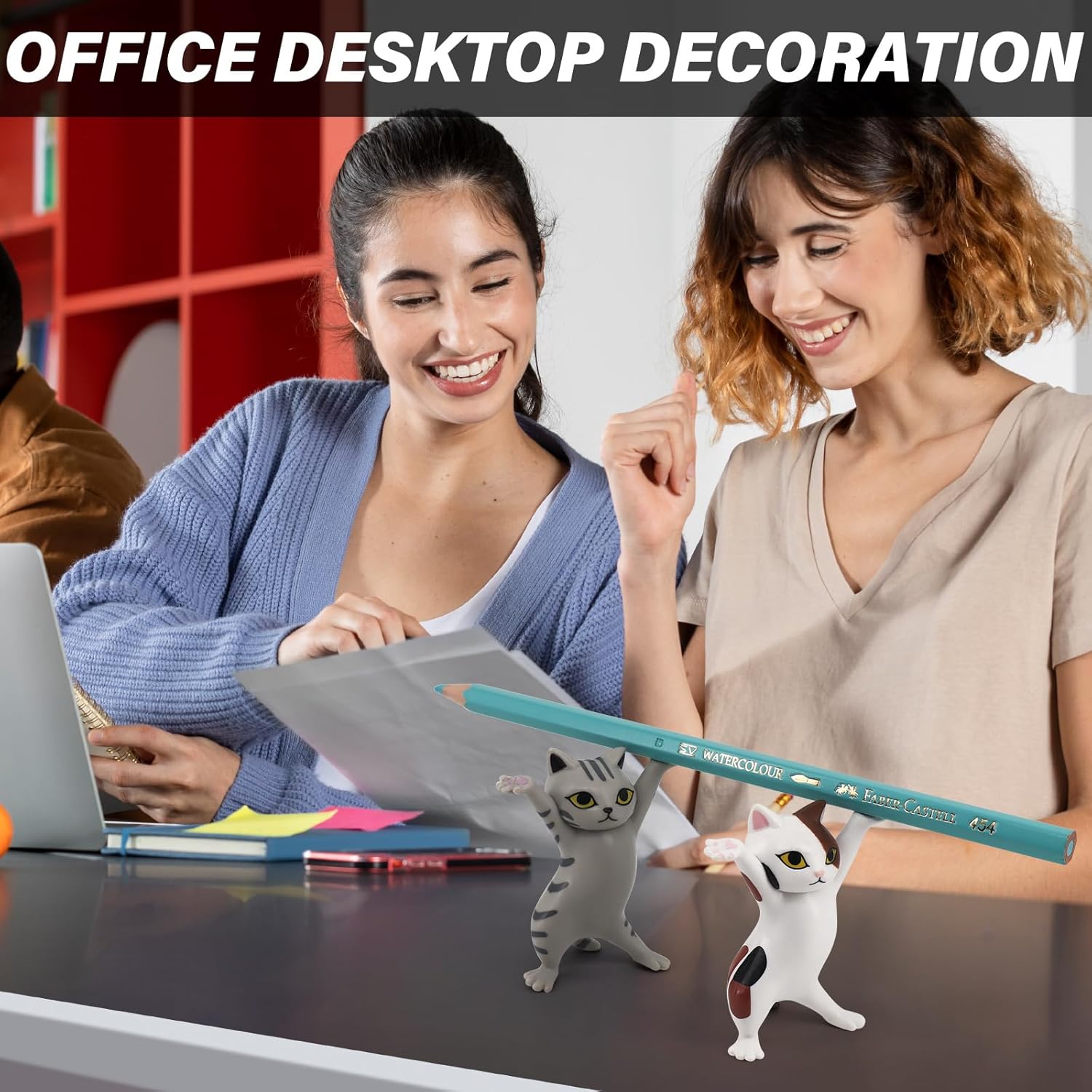 ATHAND Cute Gifts Desk Decor Funny Office Decor Cute Pen Holder Funny Office Desk Kawaii Dancing Cat (5 Cats Set)
