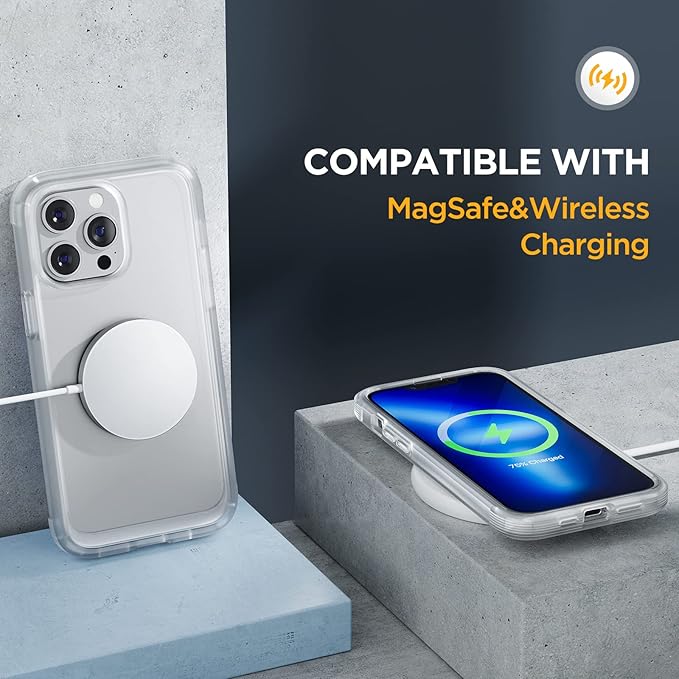 Miracase Glass Case for iPhone 13 Pro Max 6.7 inch, Upgrade Full-Body Clear Phone Bumper Case Cover with Built-in 9H Tempered Glass Screen Protector, Matte Clear