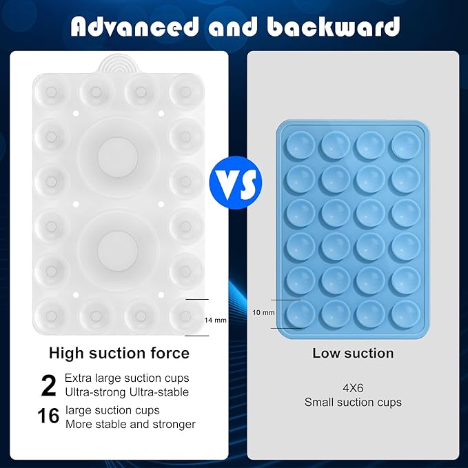 Silicone Suction Phone Holder Mount,Silicon Adhesive Phone Accessory for iPhone and Android, Hands-Free Mirror Shower Phone Holder,TikTok Videos and Selfies (Transparent 2Pack, Double Sided)