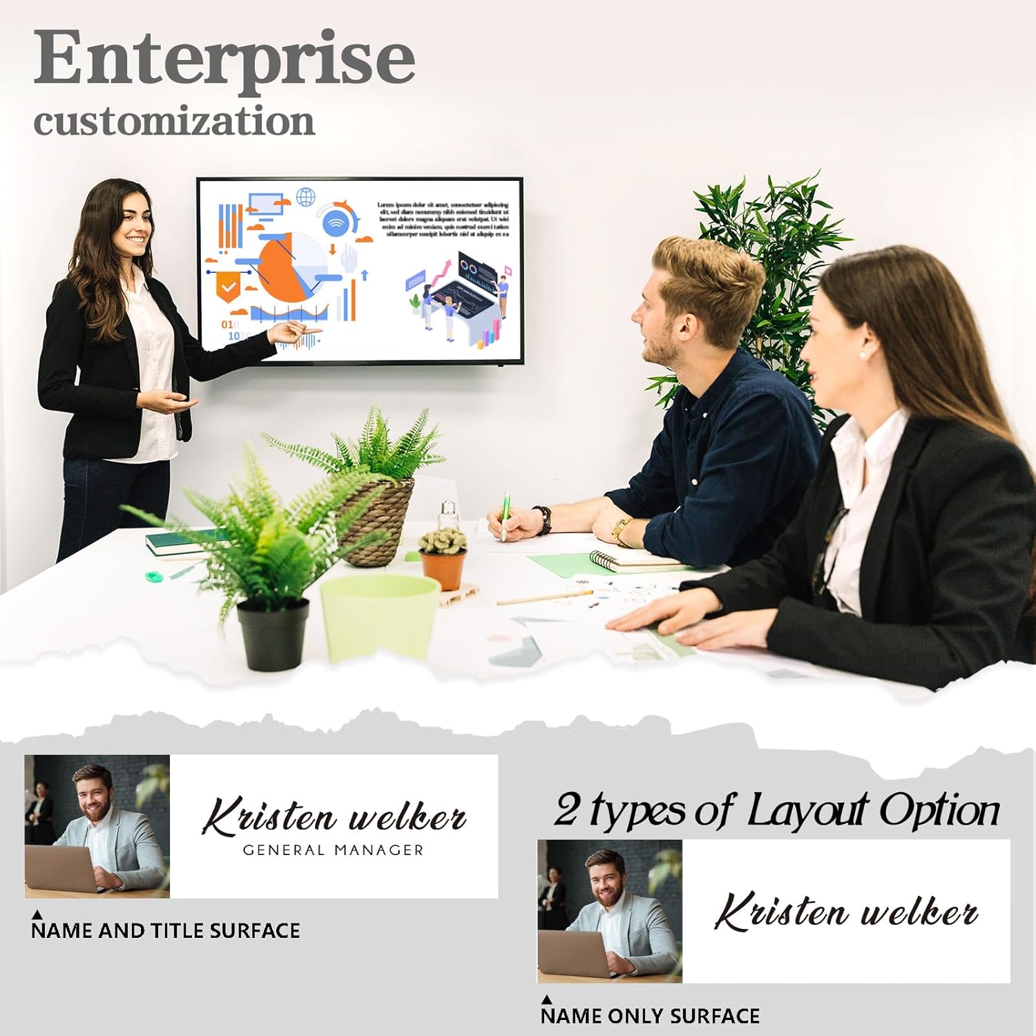 Personalized Name Plate for Desk - Custom Engraved Name Plates for Man - Boss Day Gifts for Boss - Acrylic Office Decor Appreciation Gifts for Teacher Nurse Coworker Social Worker (Colorful Photo)