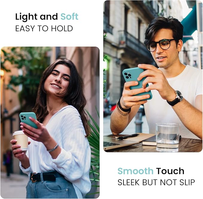 FireNova Designed for iPhone 13 Pro Case, Silicone Upgraded [Camera Protection] Phone Case with [2 Screen Protectors], Soft Anti-Scratch Microfiber Lining Inside, 6.1 inch, Sea Blue