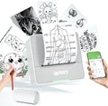 iDPRT Mini Printer with 1 Roll Sticker Paper, Portable Sticker Maker Machine Efficiently and Quickly, Thermal Printer for Study Notes, Pictures, DIY, Label, Free App with Multiple Templates, Gray