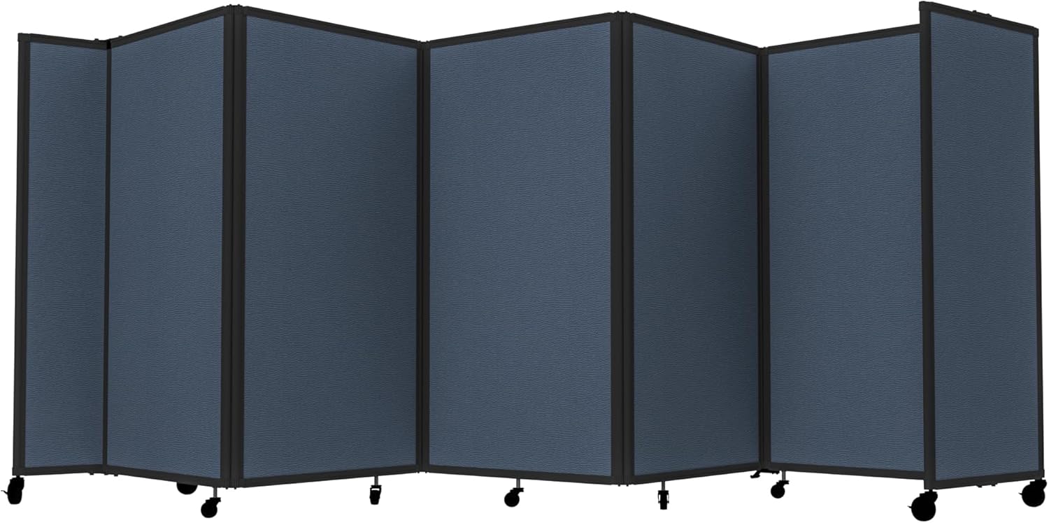 Versare Room Divider 360 Portable Wall Partition | Folding Panels | Large Freestanding Divider | Locking Wheels | Temporary Room Separator