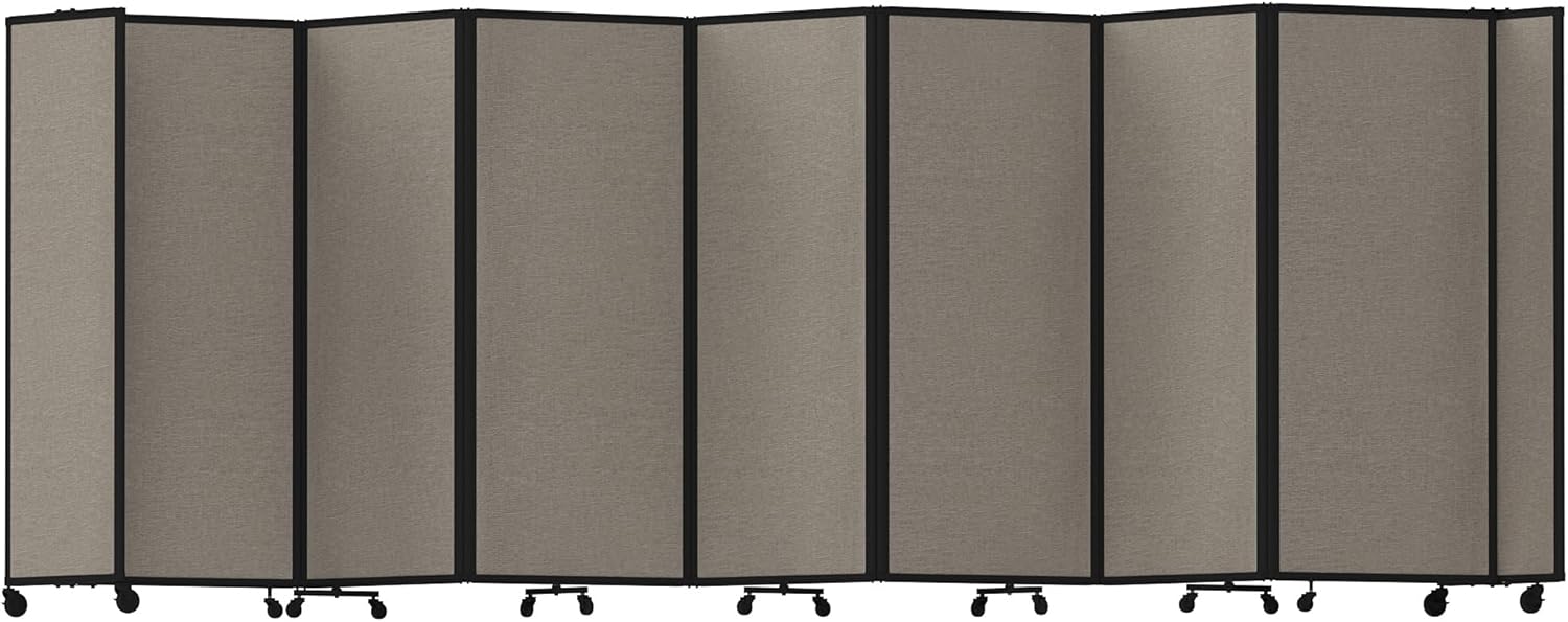 Versare Room Divider 360 Portable Wall Partition | Folding Panels | Large Freestanding Divider | Locking Wheels | Temporary Room Separator