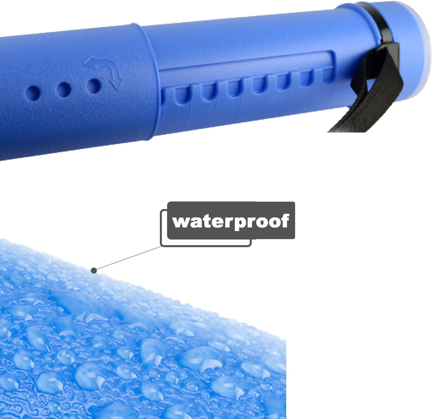 2-Pack Extendable Poster Tubes Expand from 24.5” to 40” with Shoulder Strap | Carry Documents, Blueprints, Drawings and Art | Blue and Yellow Portable Durable Round Storage Cases with Lids and Labels