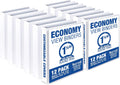 Samsill 1.5 Inch 3 Ring Binders, Made in USA, Economy Round Ring, Clear View Cover, 325 Sheet Capacity - for School, Home, Office - White, 12 Pack