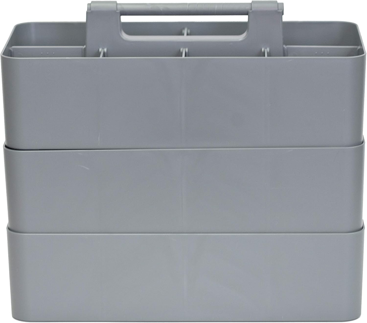 -Large Portable Caddy, DIY Dividers, 8 Compartments, School Office Supplies Home Business Organizer,Portable Basket with Handle Storage Made in USA (3 PACK, Orion Gray)