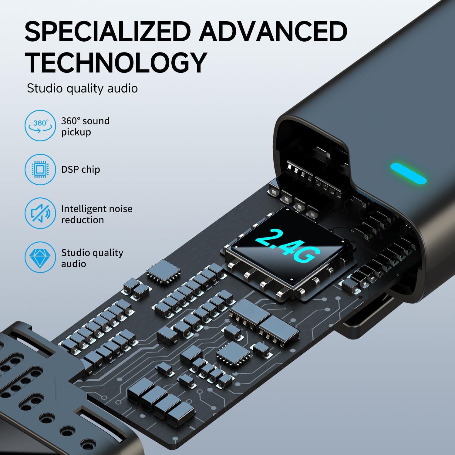 2 in 1 Professional Wireless Lavalier Microphone for iPhone iPad Android with Charging Case Noise Cancellation Plug-Play Clip on Lapel Mic for YouTube, Recording, Facebook Live Streaming