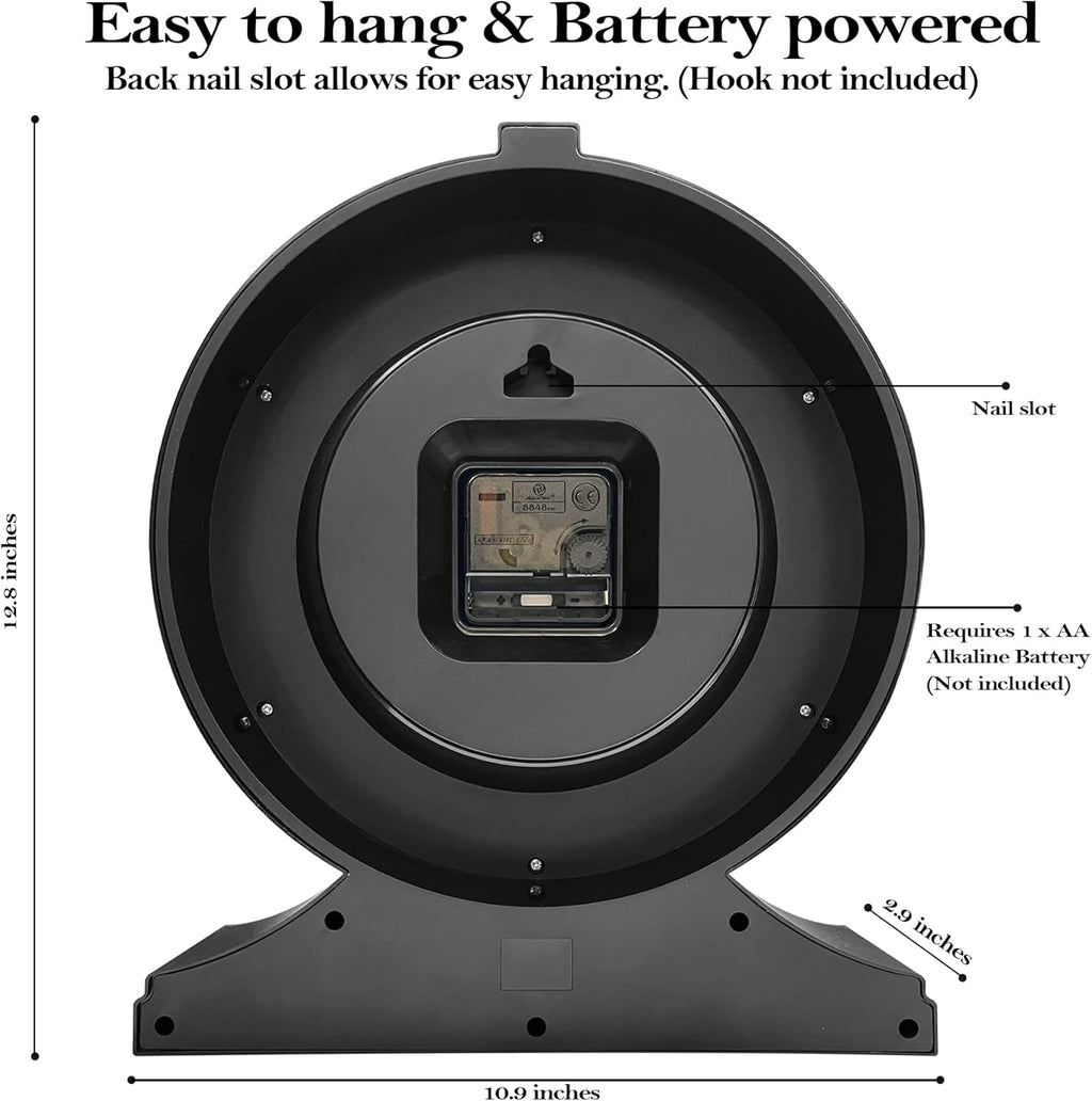 AYRELY® Vintage Desk Clock Silent-Non-Ticking 10-inch dial Table Clock,Retro Mantel Clocks and Easy to Read for Living Room, Bedroom, Shelf Decoration, Fireplace, Farmhouse Decor (Dark)
