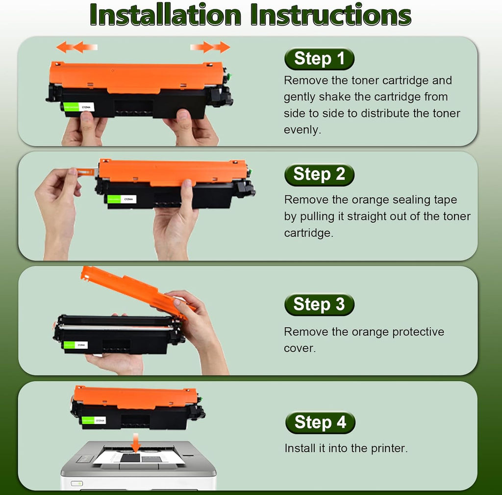 greencycle CF294A Toner Cartridge Replacement Compatible for HP 94A Black Toner Cartridge Work with Laser Jet Pro M118dw MFP M148dw M148fdw M149fdw Printer Ink Cartridge(4PCS)