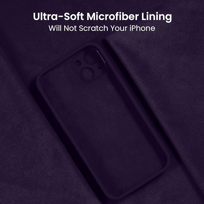 FireNova Designed for iPhone 15 Case, Silicone Upgraded [Camera Protection] Phone Case with [2 Screen Protectors], Soft Anti-Scratch Microfiber Lining Inside, 6.1 inch, Purple