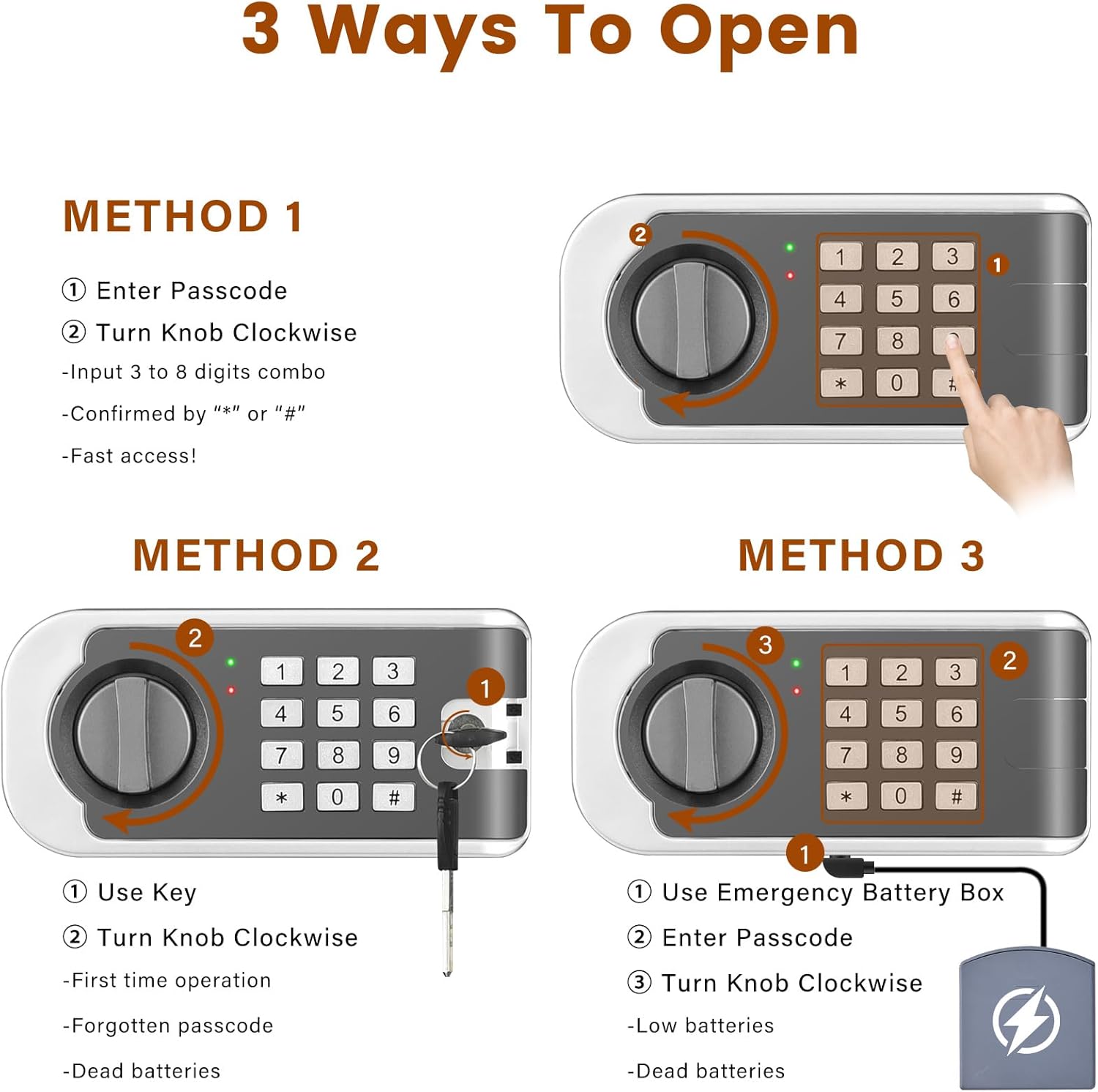 Smal Safe for Home, Home Safe Box With Programmable Keypad and Removable Shelf, Anti-Theft Digital Safety Box for Money Firearm Medicines Valuables, 13.8"W x 9.8"D x 9.8"H