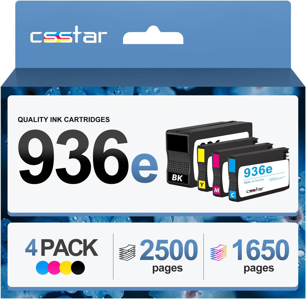 936e Ink cartridges Compatible Replacement for HP OfficeJet Pro 9110b/ 9120b/ 9130b/ 9720e/ 9730e Printers(BK/C/M/Y, 4 Pack)