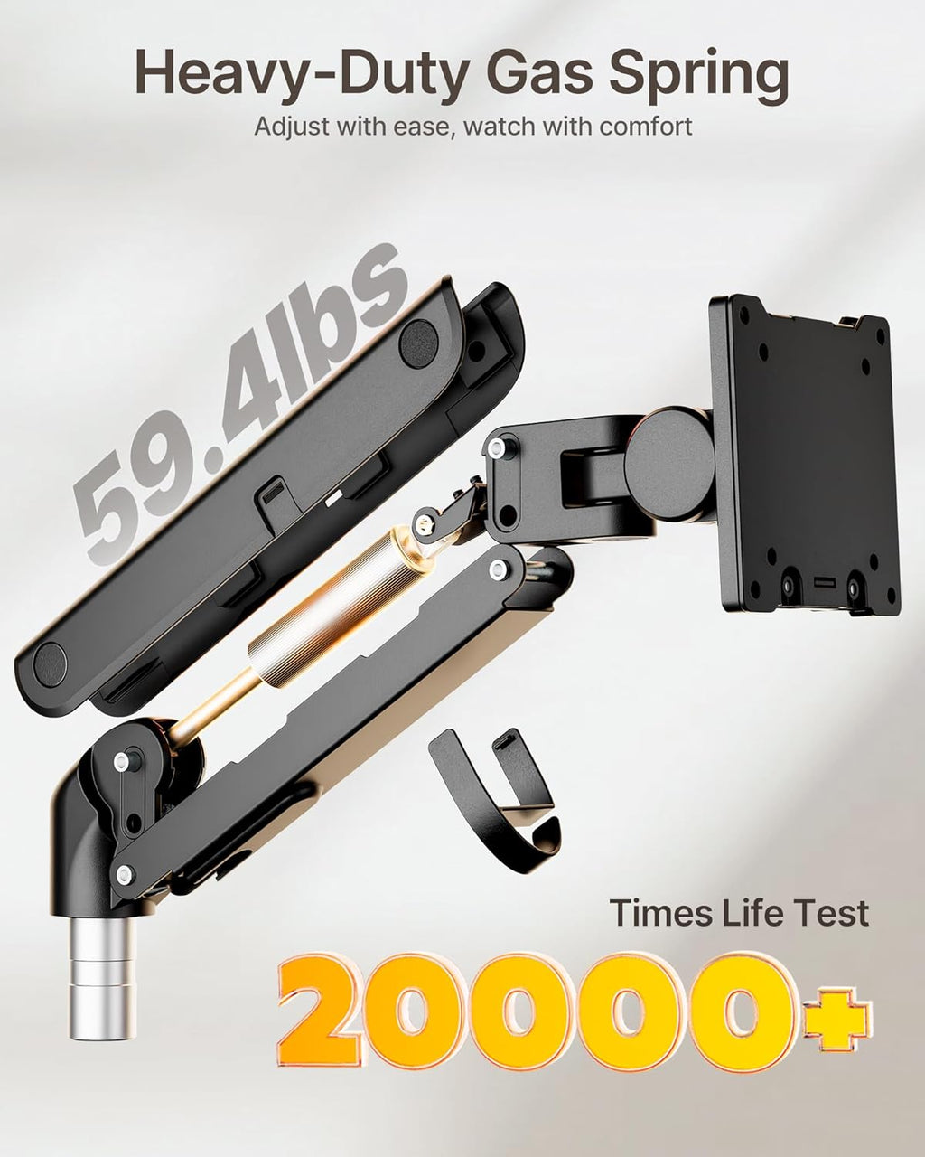 monTEK 17-57 Inch Dual Ultrawide Monitor Arm for Up to 59.4lbs Screen, Aluminum Heavy-Duty Gas Spring Vertical Stackable Curved Screen Adjustable Monitor Stand,75/100mm Vesa Mount, Black