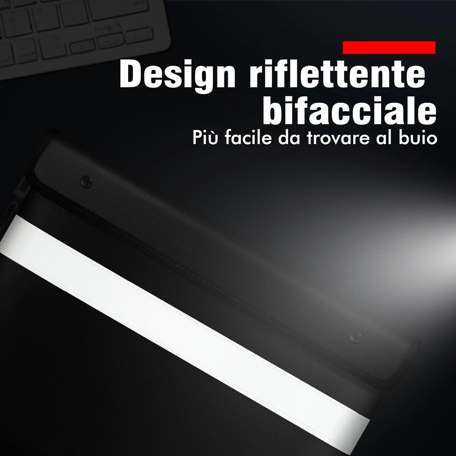 Vailoin Fireproof Document Bag with Waterproof Zipper,6200°F Insulated Fire Water Proof Money Pouch,Fireproof Envelopes for Cash,Fire Proof Bag for Important Documents, Valuables(13.9"x10.6",Black)