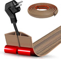 Floor Cord Cover Self Adhesive Cord Hider,20FT Cable Management, Extension Strip Protector for Wires, Prevent Cable Trips for Offices, Gyms, Exhibitions Cavity:0.39"(W) x 0.27"(H) Woodsmokedbrown
