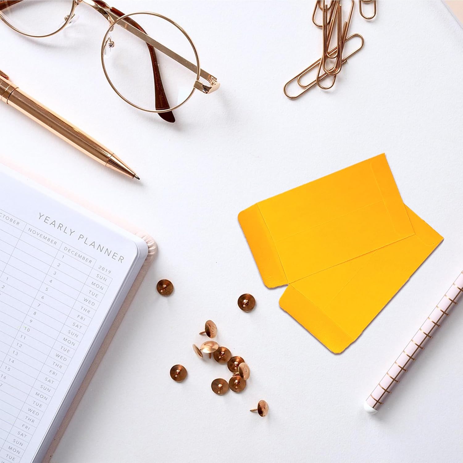 #1 1200 Pcs Small Coin Envelopes 2.25" x 3.5" with Gummed Flap, Yellow Kraft Mini Envelopes for Storing Keys, Stamps, Seeds, Tips and Small Items (1200)